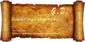 Gabányi Dominik névjegykártya